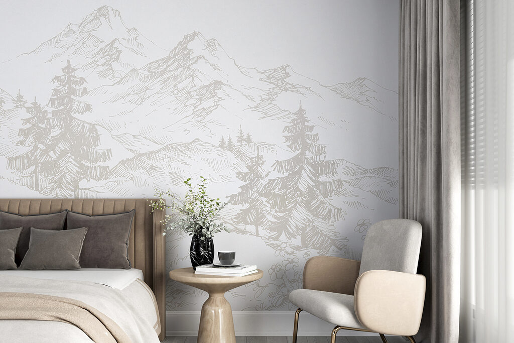 Bergpad in fijne potloodlijnen — interieur 1