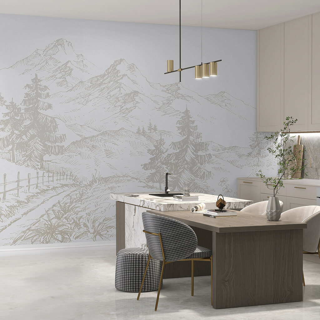 Bergpad in fijne potloodlijnen — interieur 2