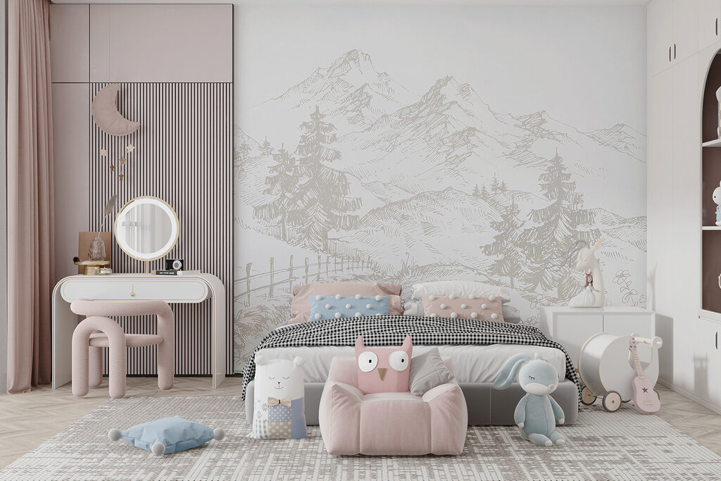 Bergpad in fijne potloodlijnen — interieur 3
