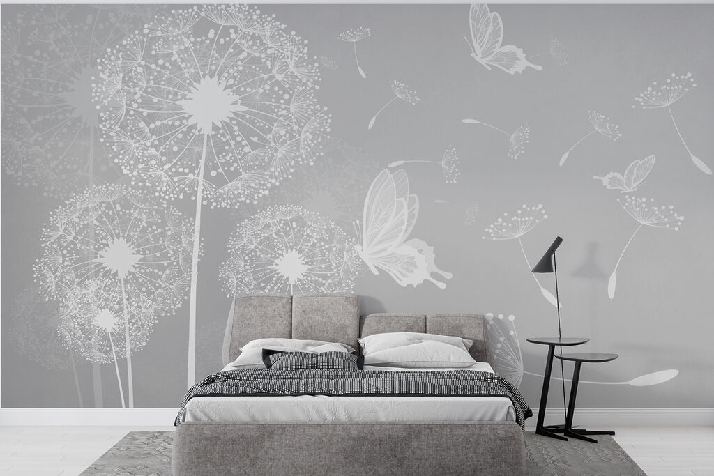 Vlinders bij witte pluisbollen — interieur 1