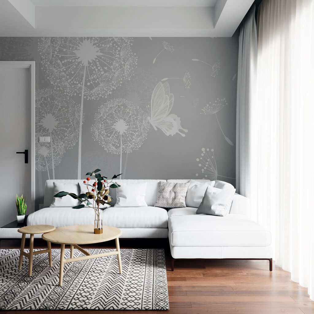 Vlinders bij witte pluisbollen — interieur 2