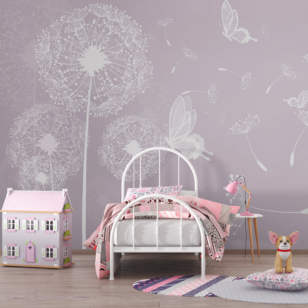 Een witte paardenbloem en vlinders — interieur 2