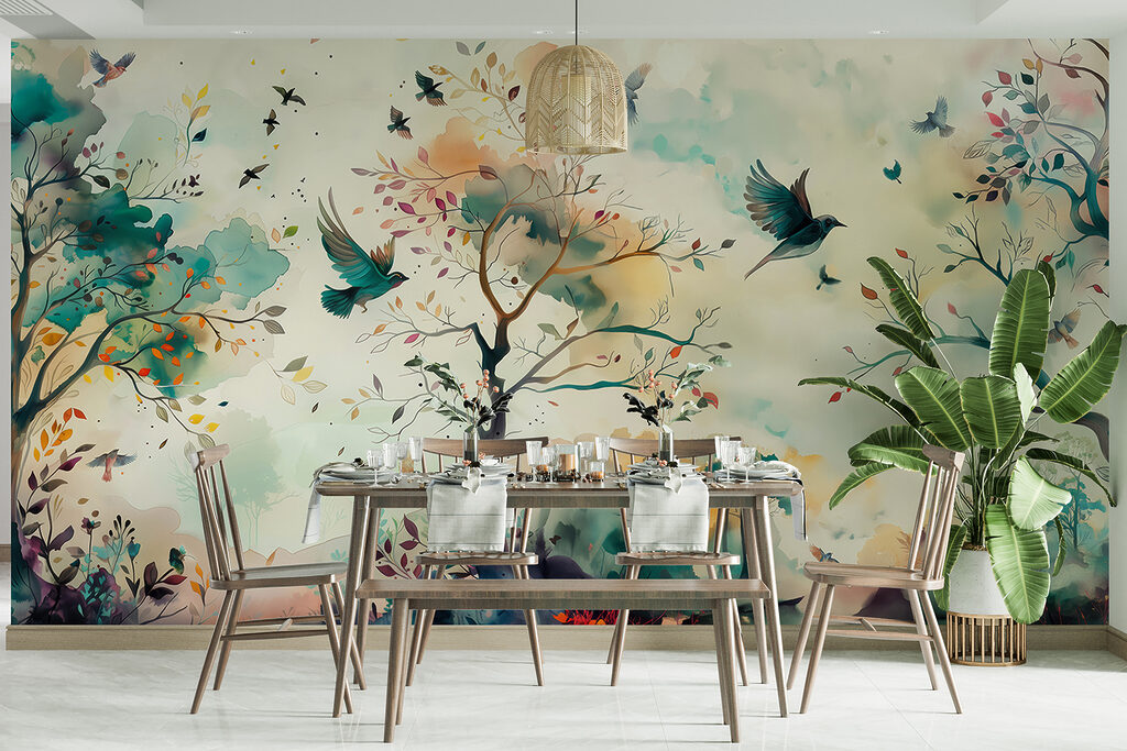 Vogels in een aquarelbos — interieur 2