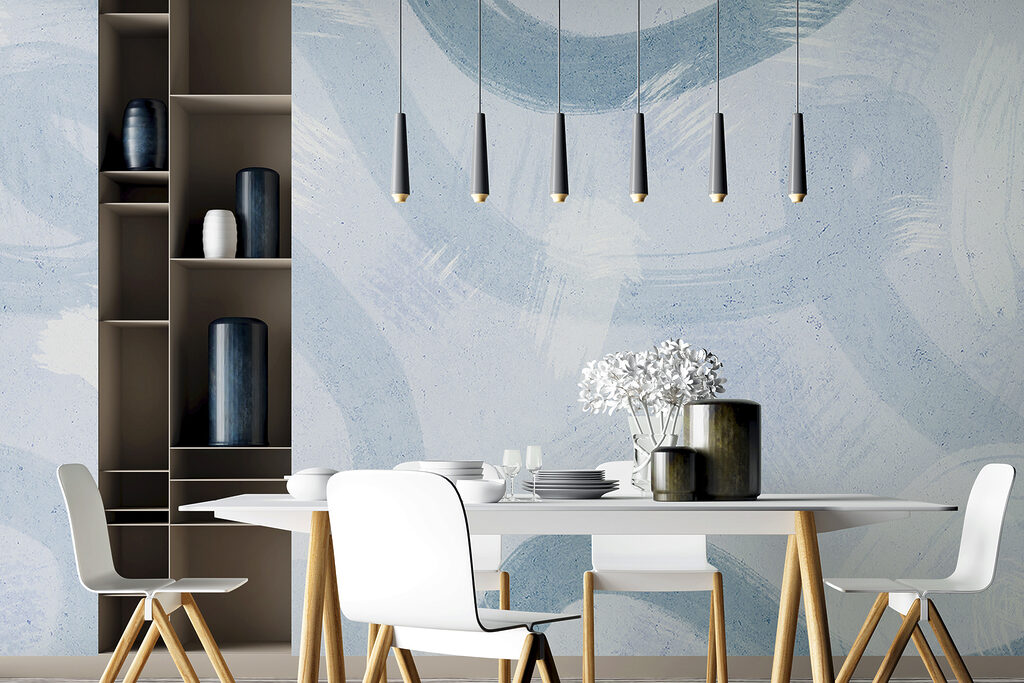 Brede verfkrullen over elkaar — interieur 2