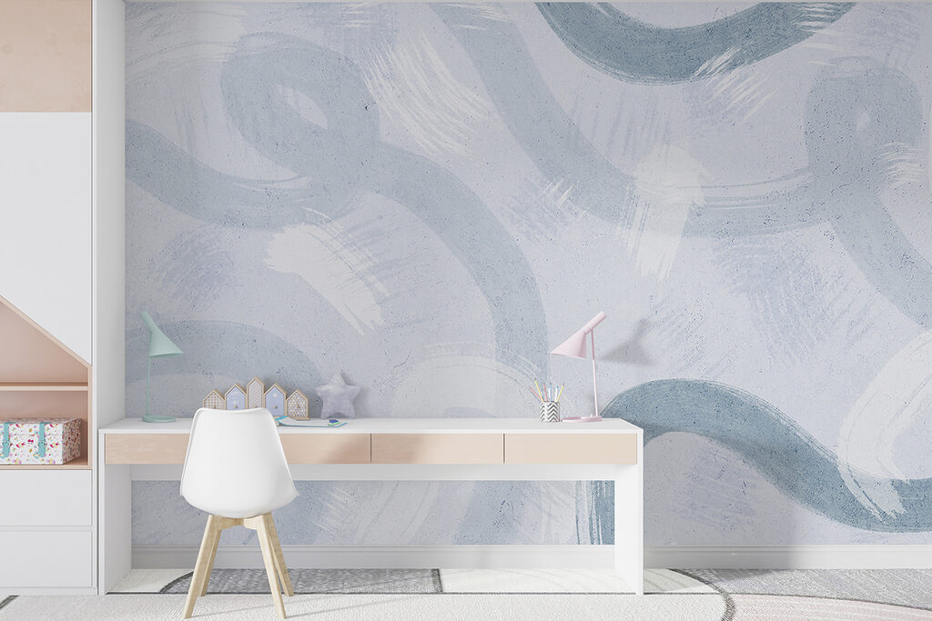 Brede verfkrullen over elkaar — interieur 3