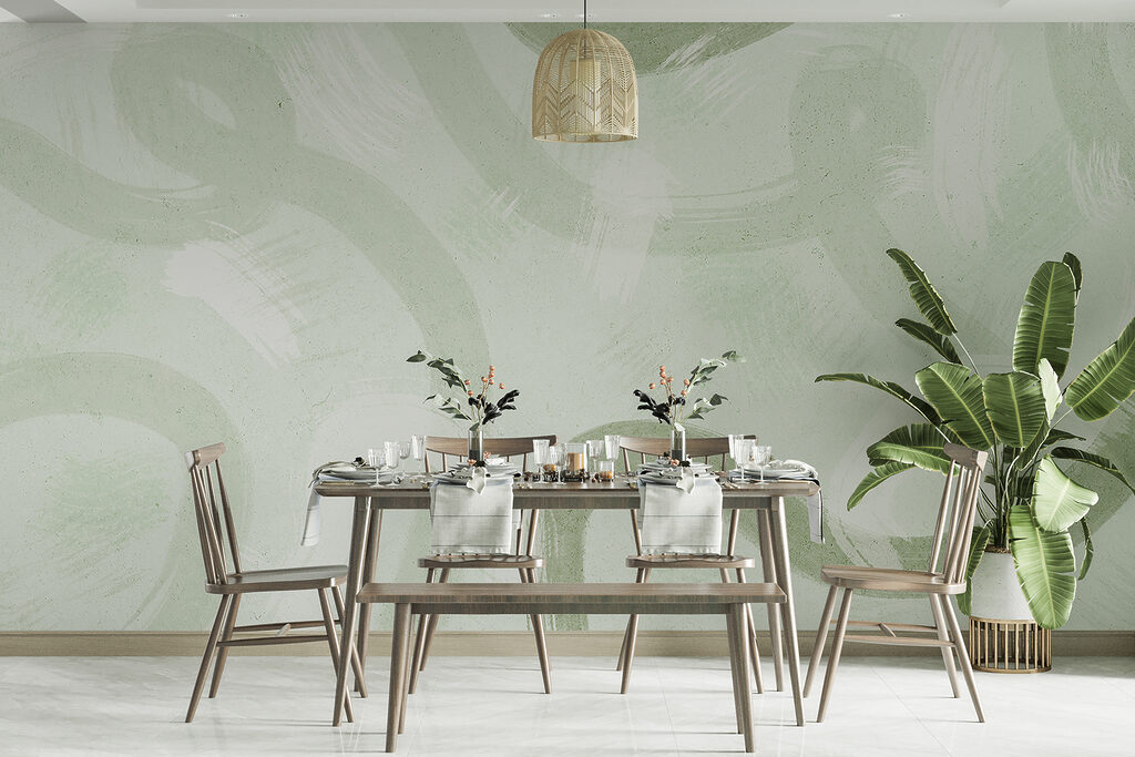 Brede verfkrullen over elkaar — interieur 3