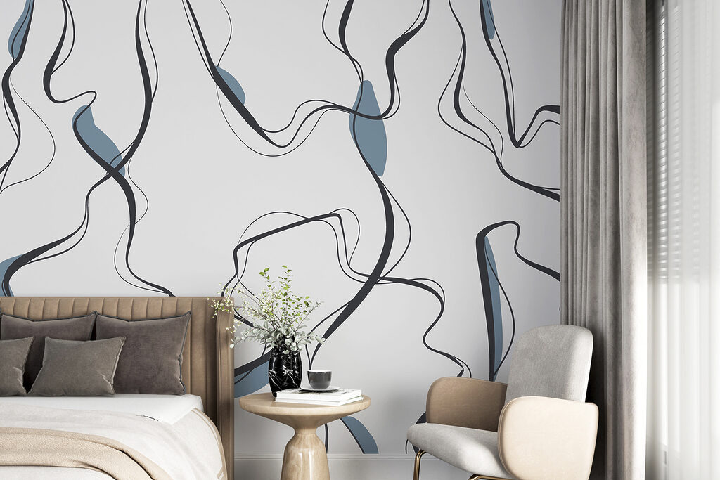 Grijze lijnen kronkelen door — interieur 1
