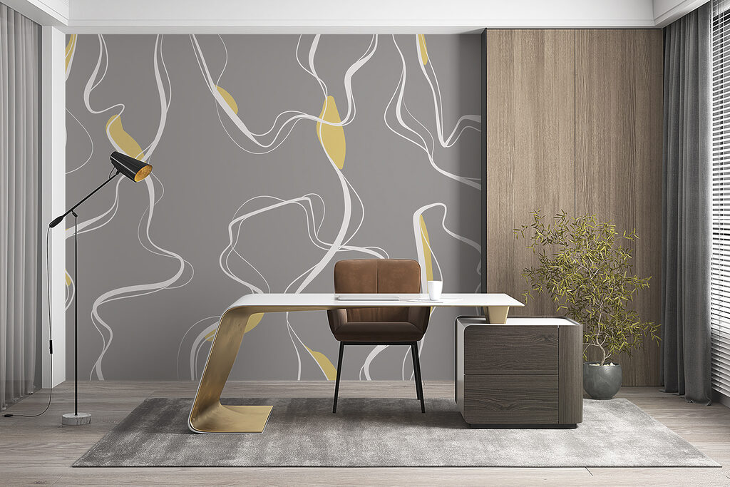 Dunne lijnen met kleurflarden — interieur 3