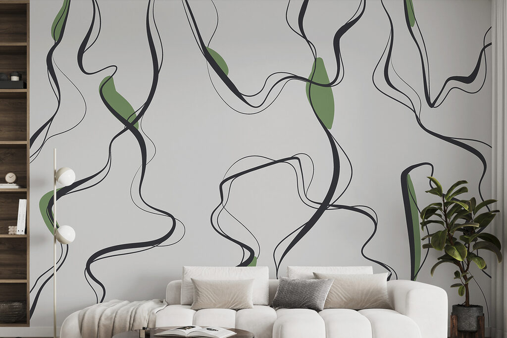 Dunne lijnen met kleurflarden — interieur 2