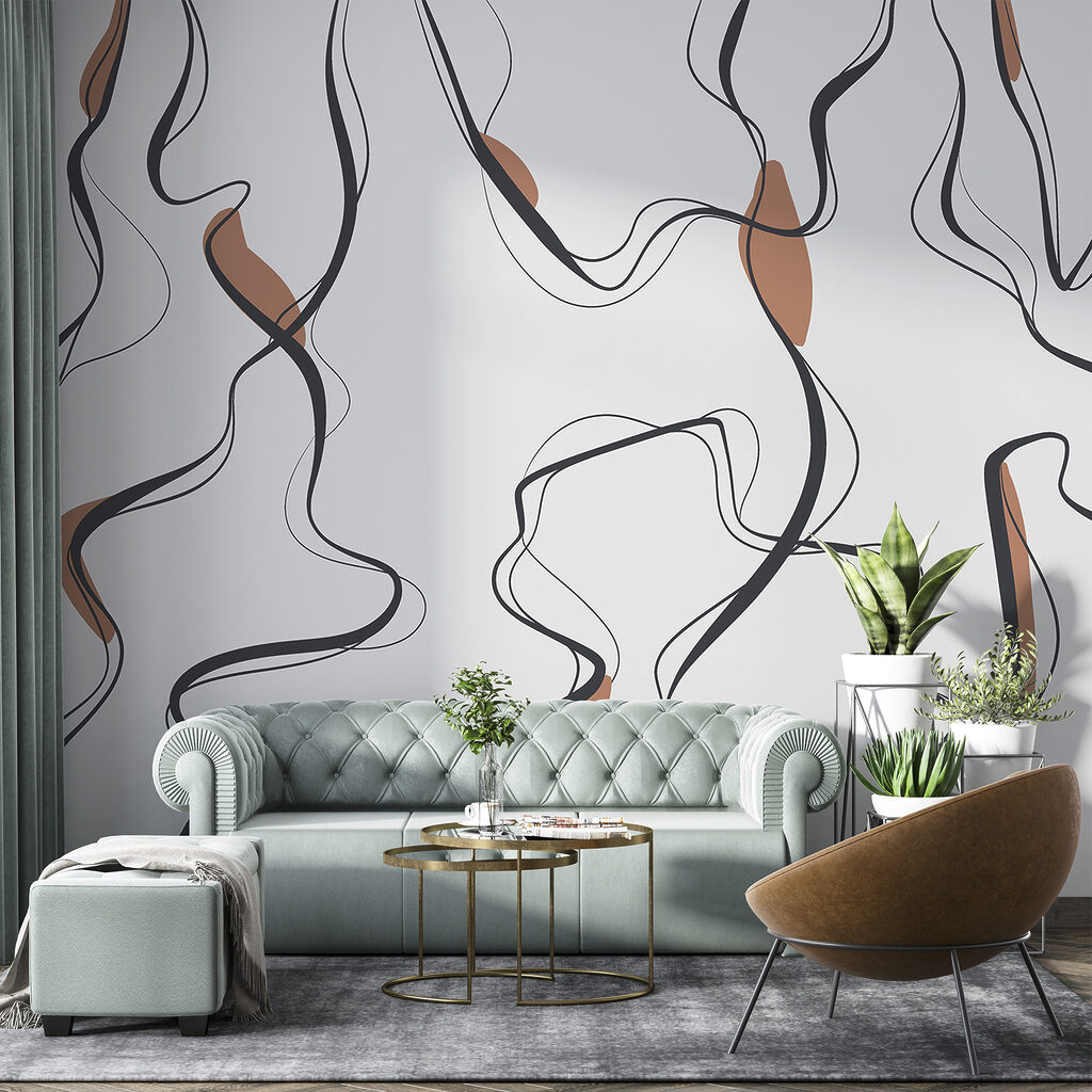 Dunne lijnen met kleurflarden — interieur 2