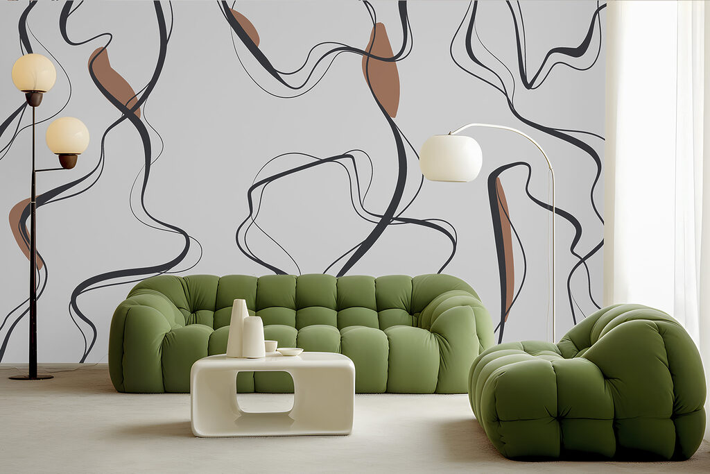Dunne lijnen met kleurflarden — interieur 3