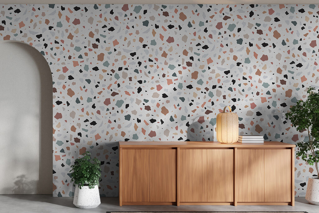 Bonte splinters als mozaïek — interieur 2