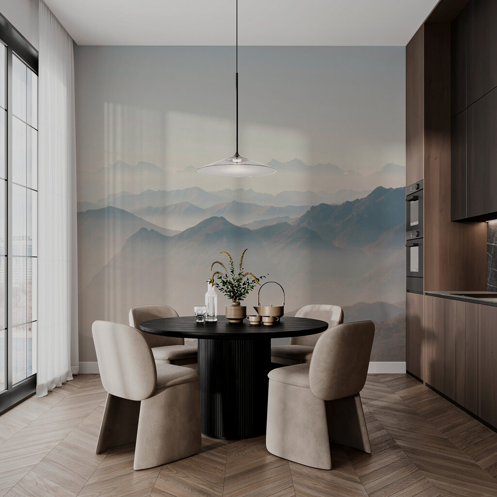 Berglagen in zachte misttinten — interieur 2