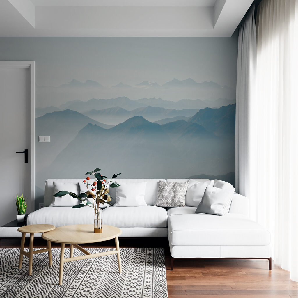 Verre bergruggen in ochtendlicht — interieur 2