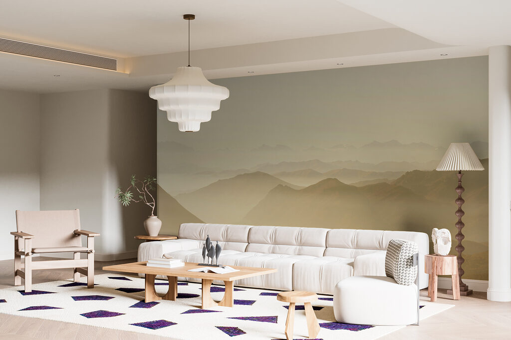 Verre bergruggen in ochtendlicht — interieur 1