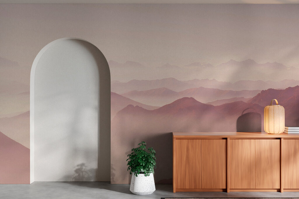 Verre bergruggen in ochtendlicht — interieur 1