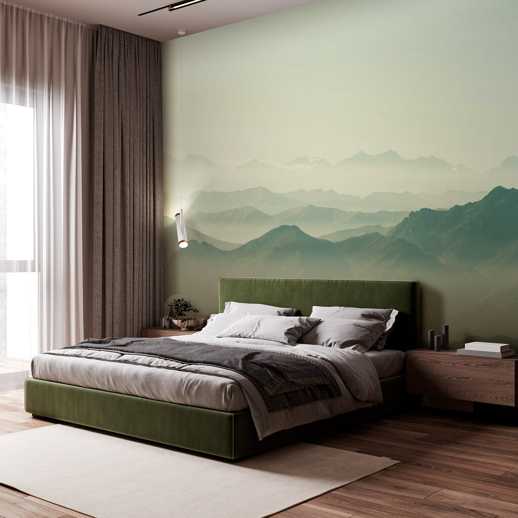 Een bergketen met mist — interieur 1