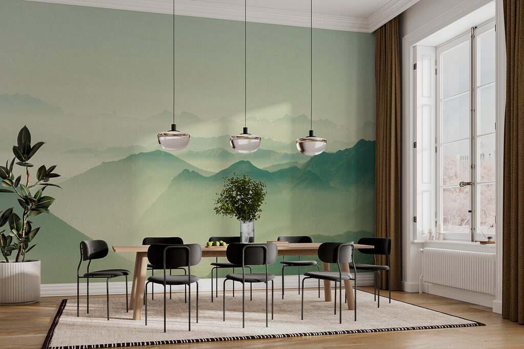 Een bergketen met mist — interieur 2