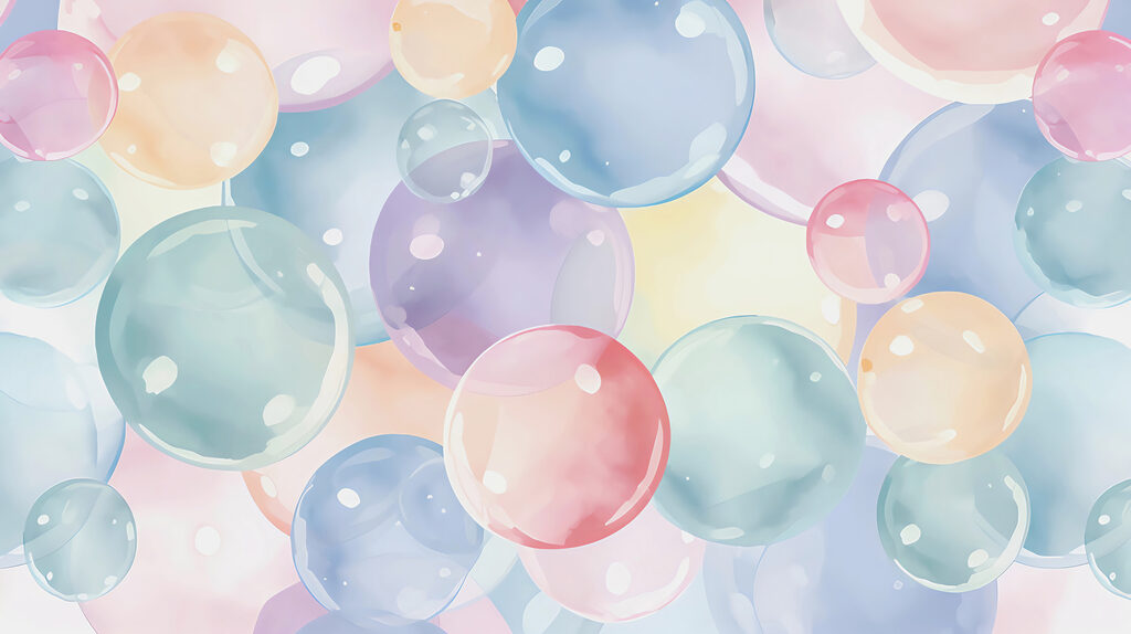 Pastelbellen vol licht — volledig ontwerp