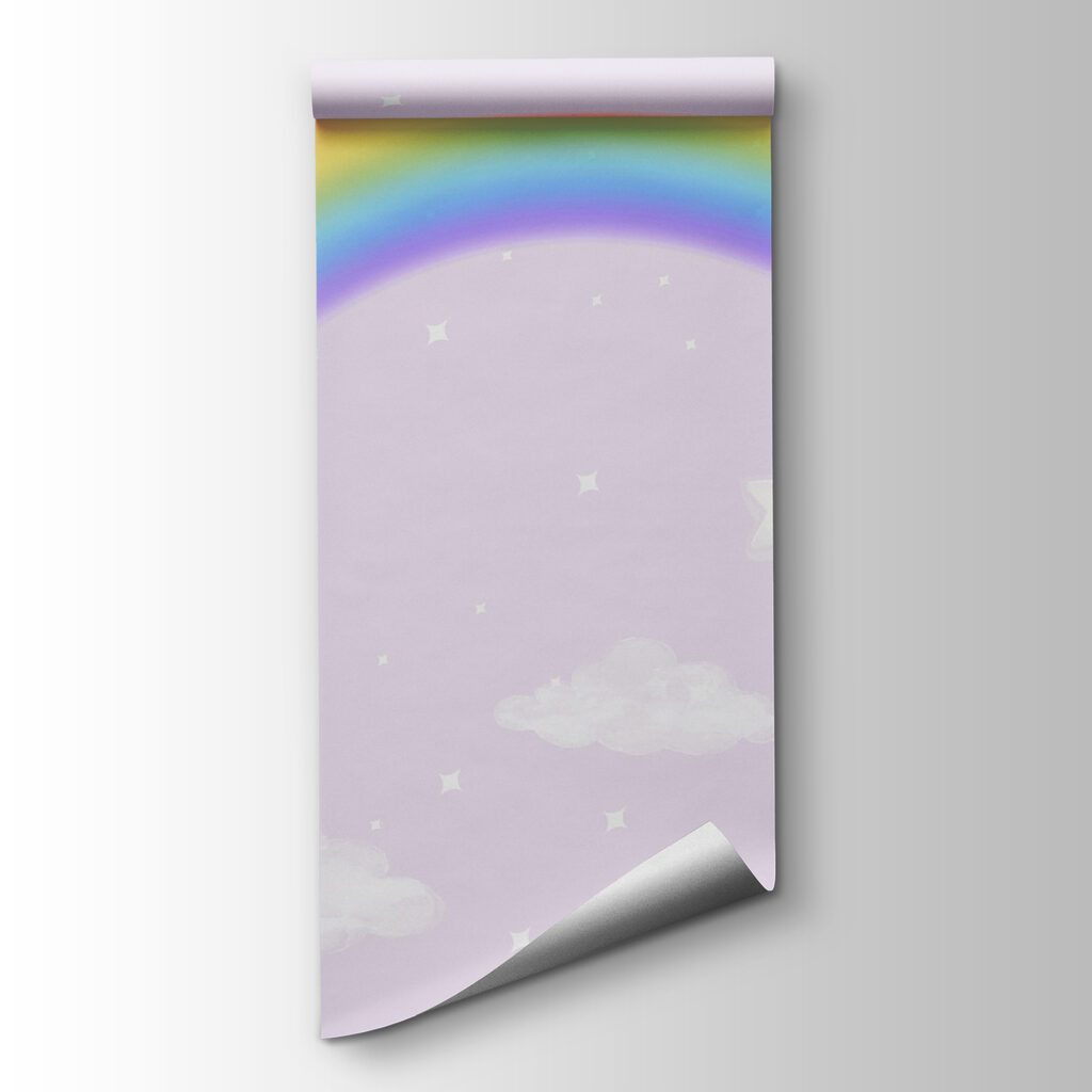 Regenboog op lila wolkenlucht — productweergave