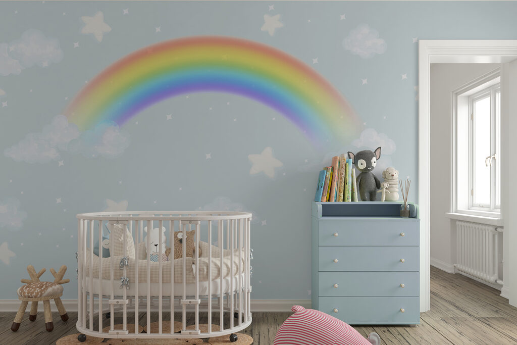 Regenboog tussen witte sterretjes — interieur 2
