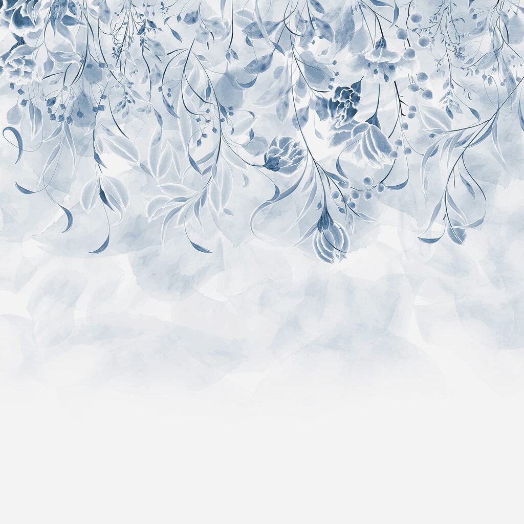 Blauwe bloemen hangen neer — volledig ontwerp