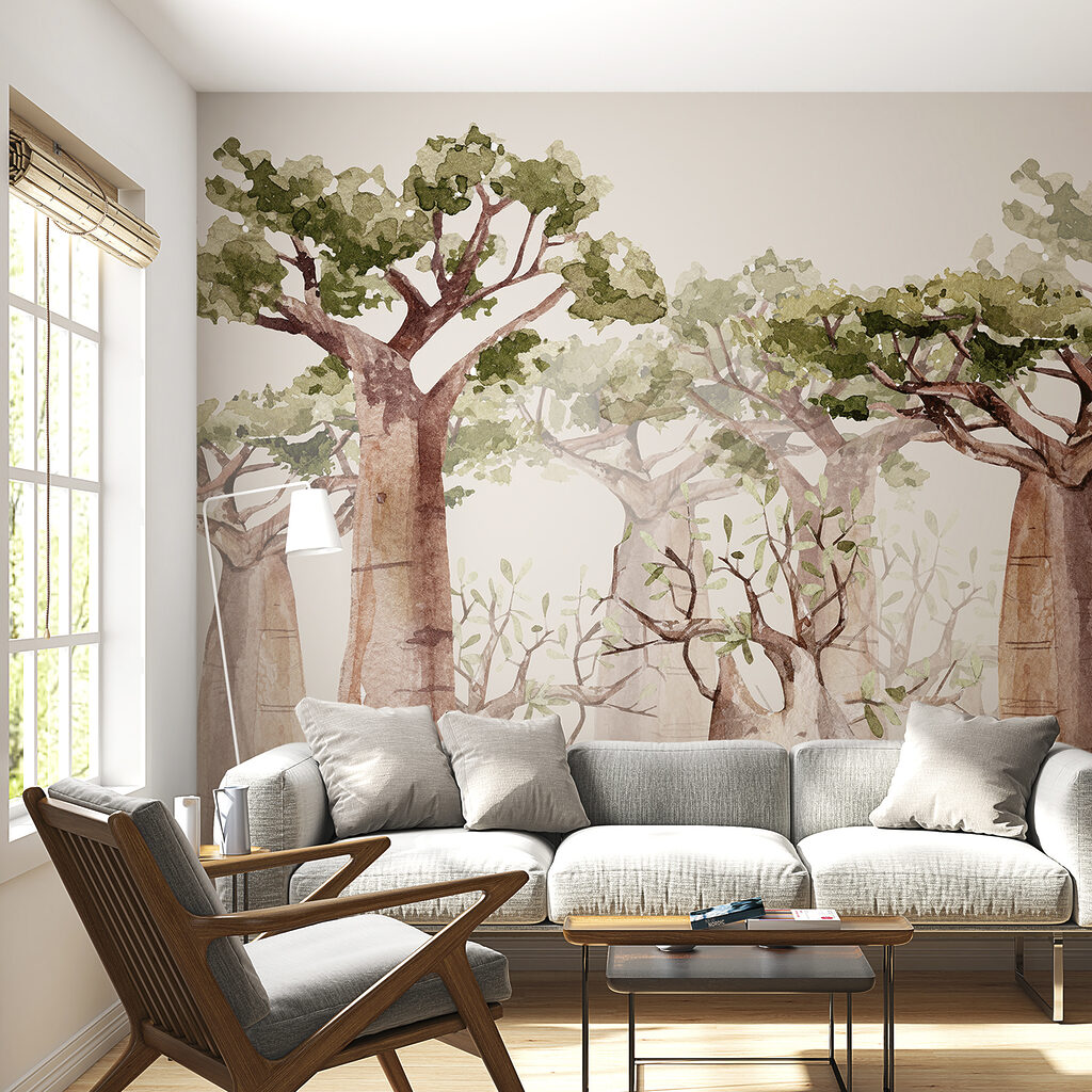 Baobabs in lichte aquarel — interieur 1