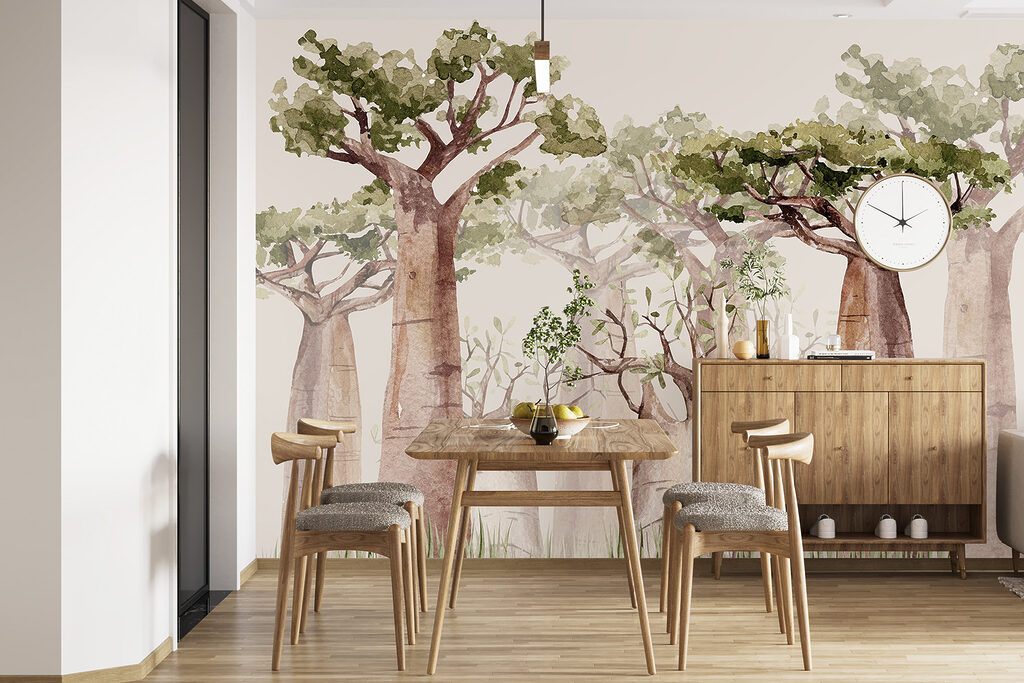Baobabs in lichte aquarel — interieur 2