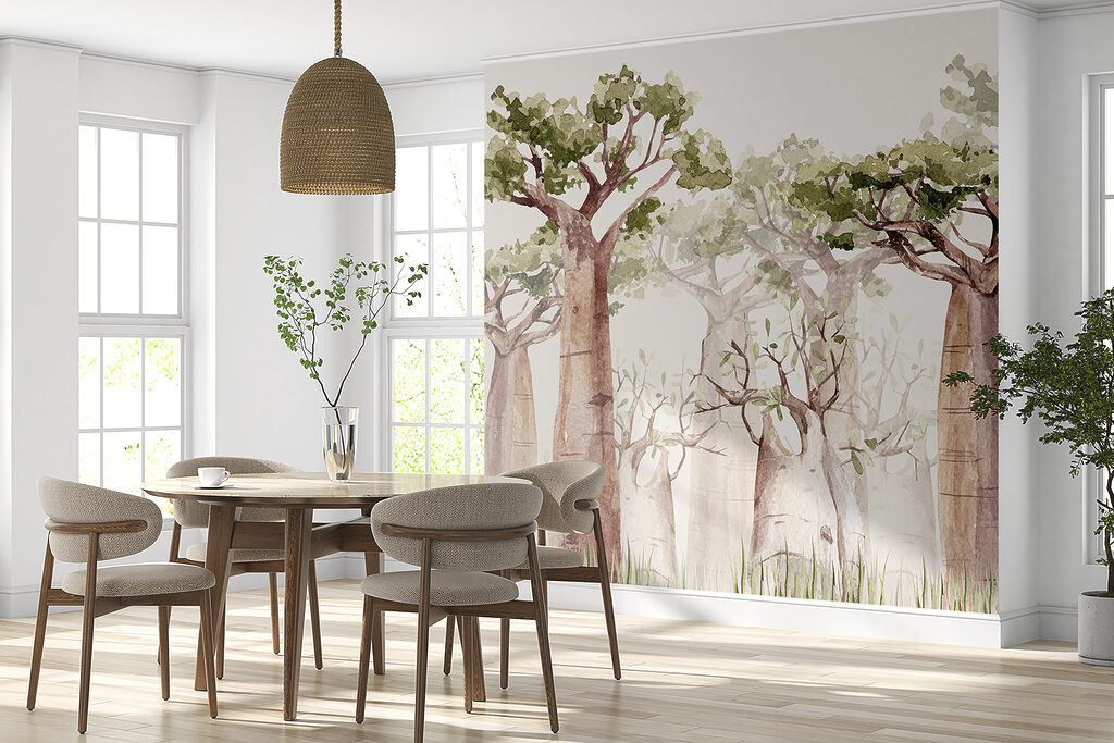 Baobabs in lichte aquarel — interieur 3