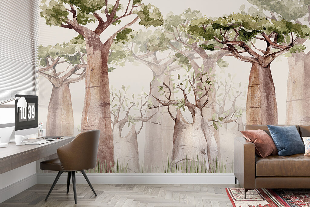 Baobabs in lichte aquarel — interieur 4