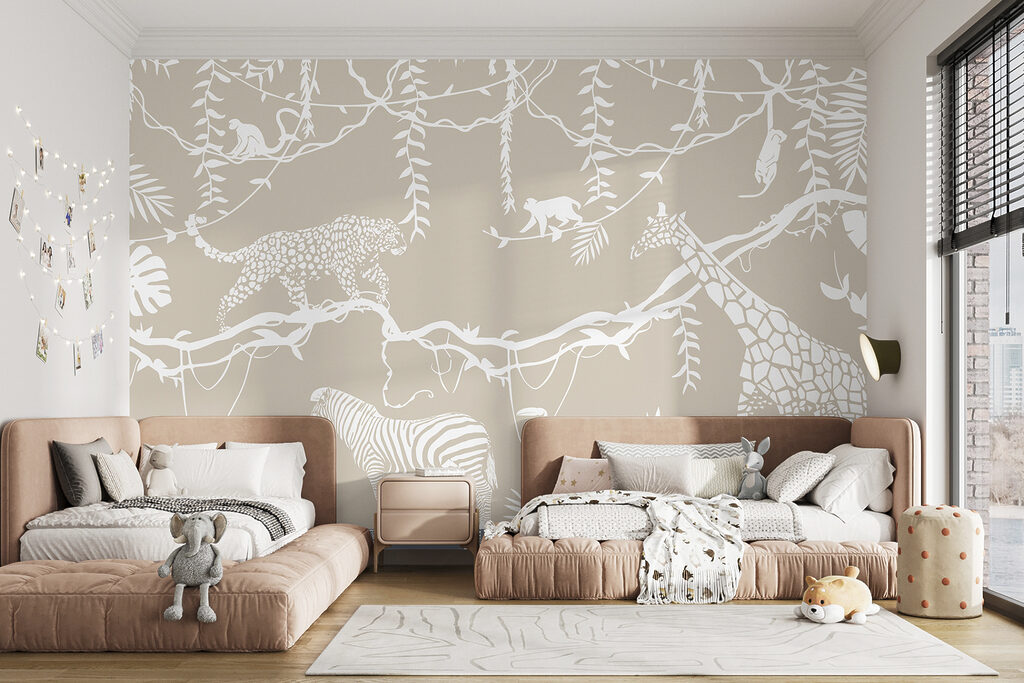Safaridieren in witte silhouetten — interieur 4