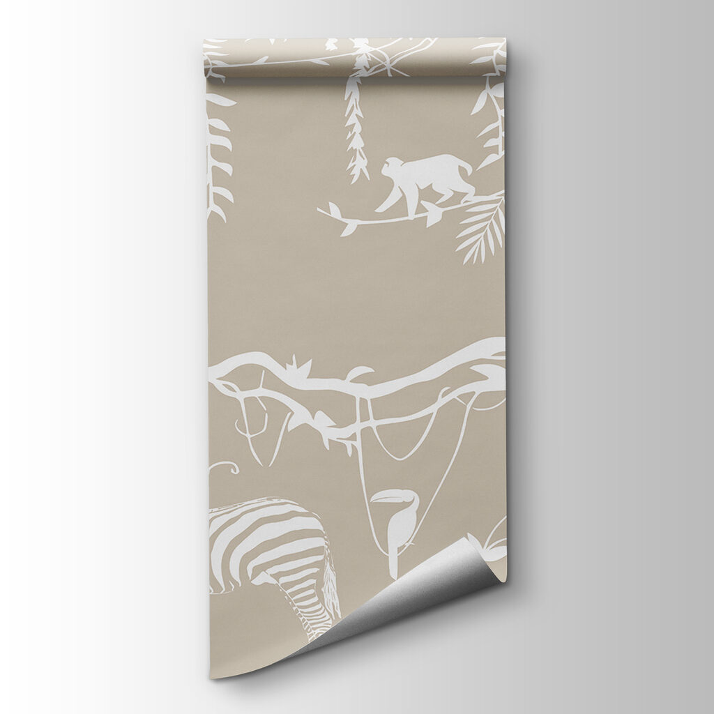 Safaridieren in witte silhouetten — productweergave