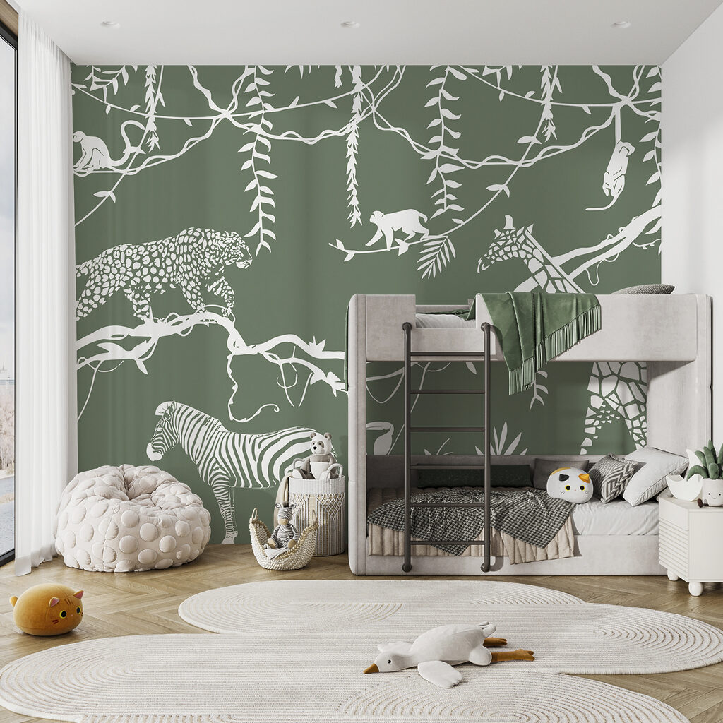 Jungledieren in witte contouren — interieur 4