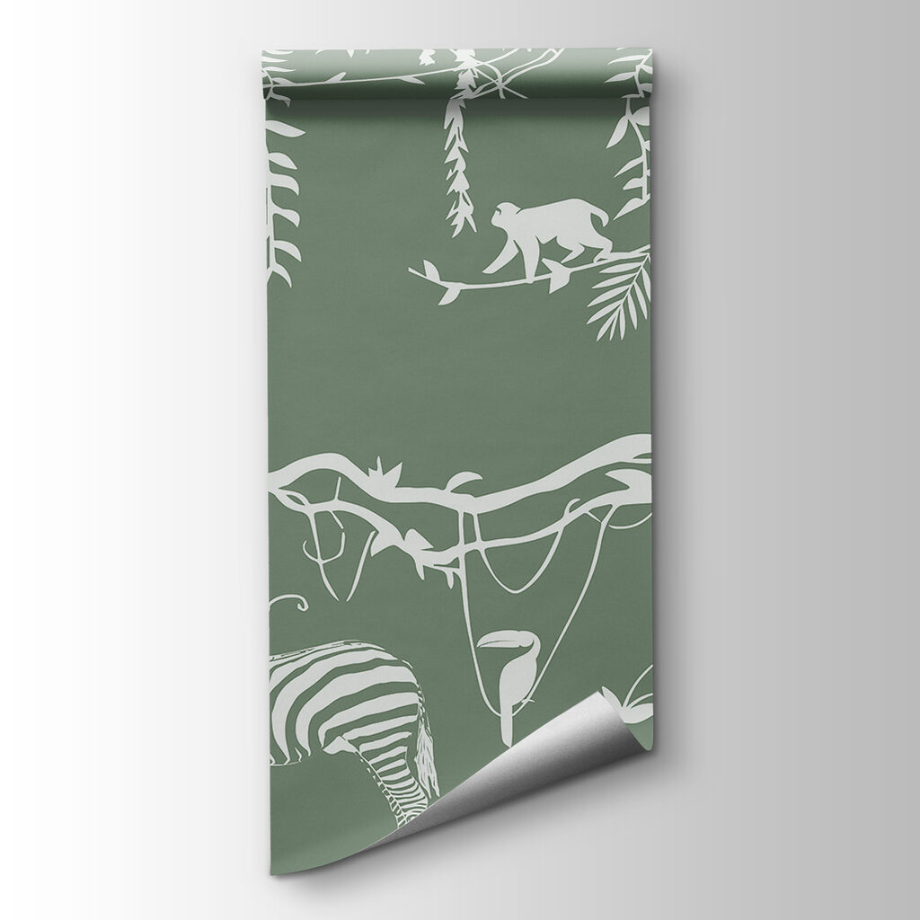 Jungledieren in witte contouren — productweergave