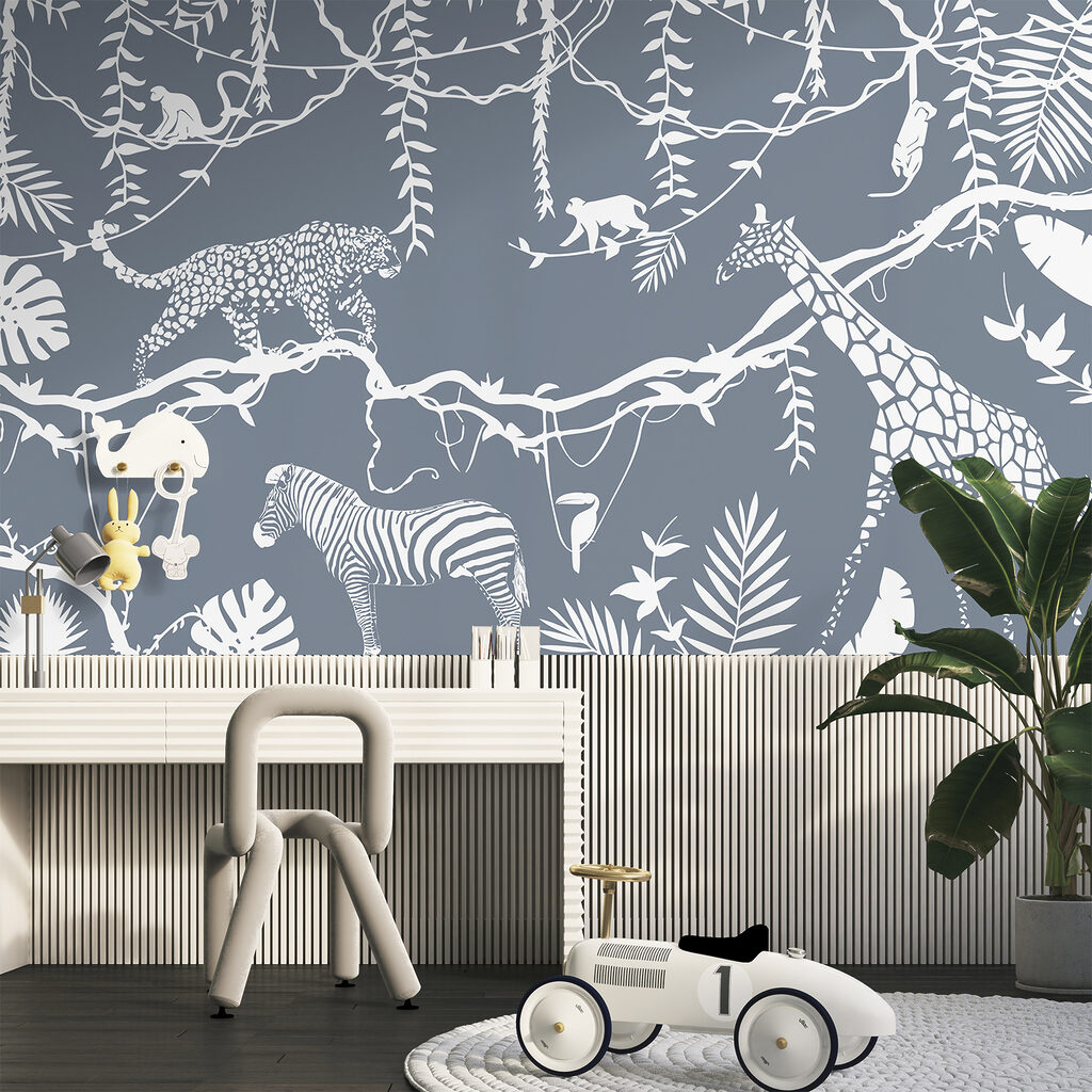 Jungledieren in witte contouren — interieur 2