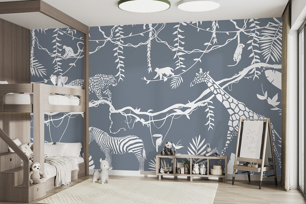 Jungledieren in witte contouren — interieur 3