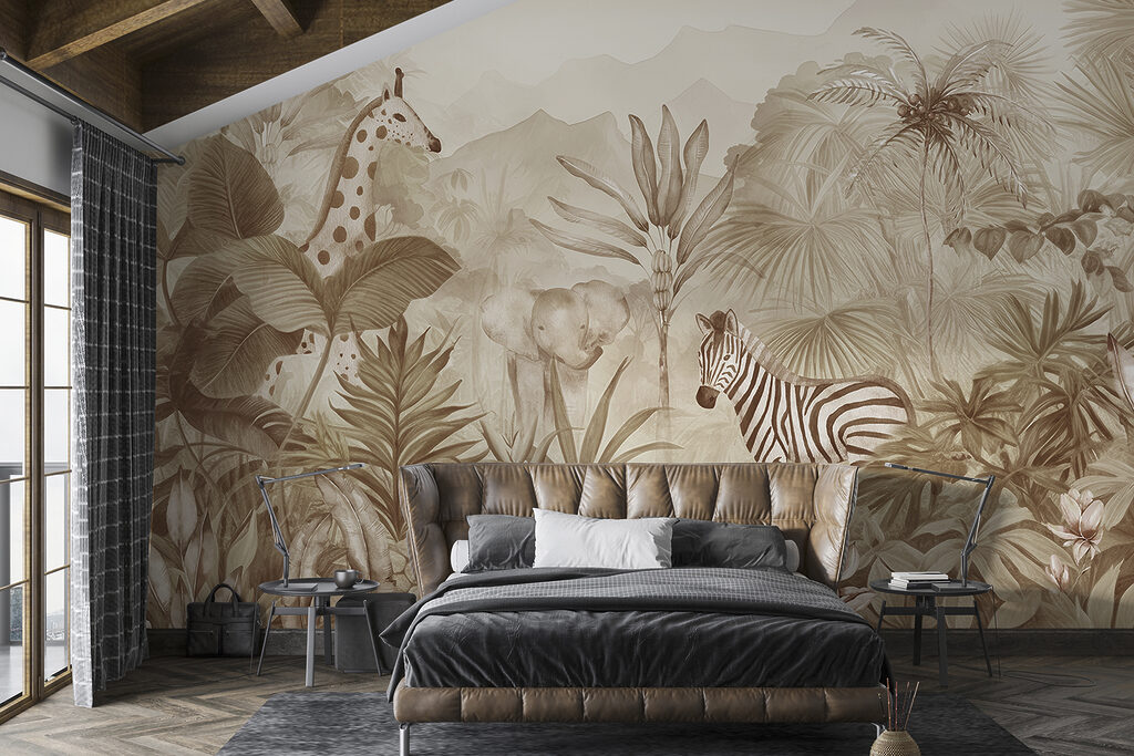 Zebra tussen zachte junglebladeren — interieur 1