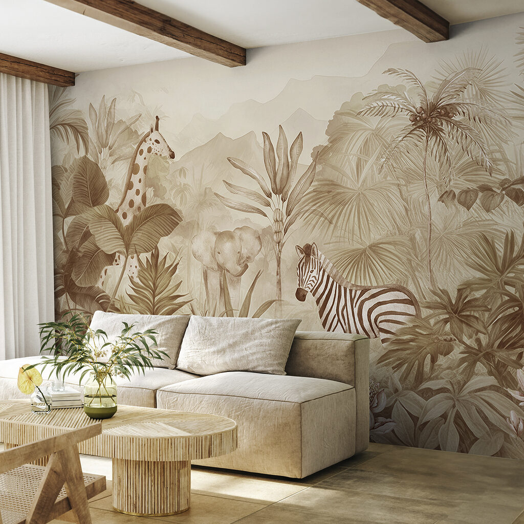 Zebra tussen zachte junglebladeren — interieur 2