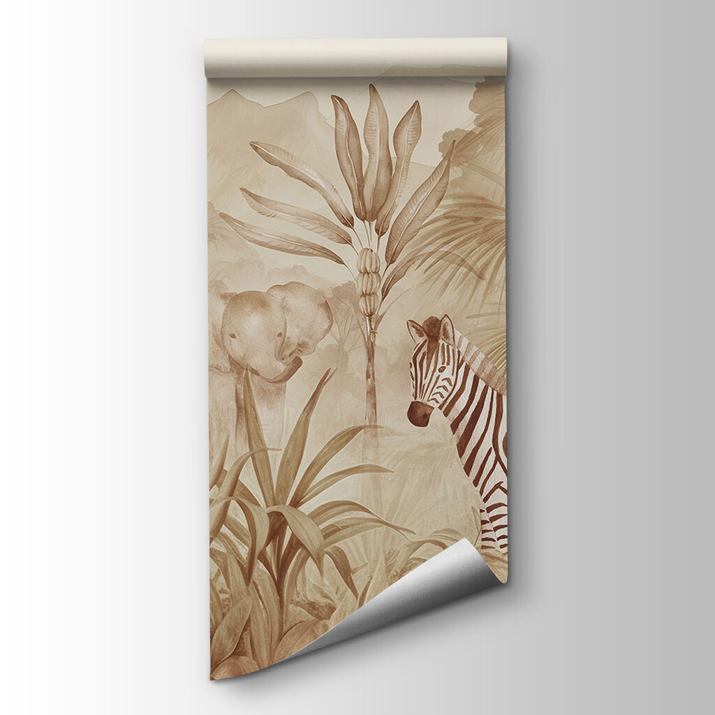 Zebra tussen zachte junglebladeren — productweergave