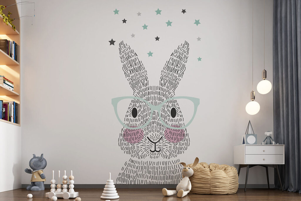 Konijn met een bril — interieur 1