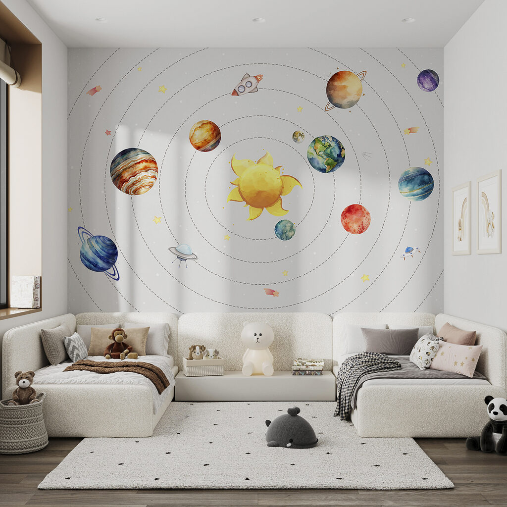 Een zonnestelsel met planeten en sterren — interieur 3