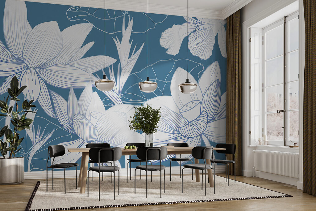 Bloemen in fijne lijntekeningen — interieur 2