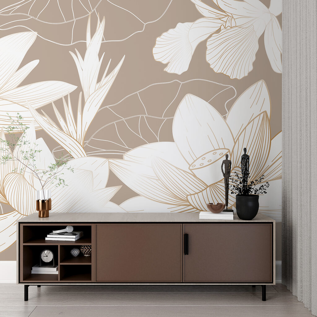 Bloemen in fijne lijntekeningen — interieur 1