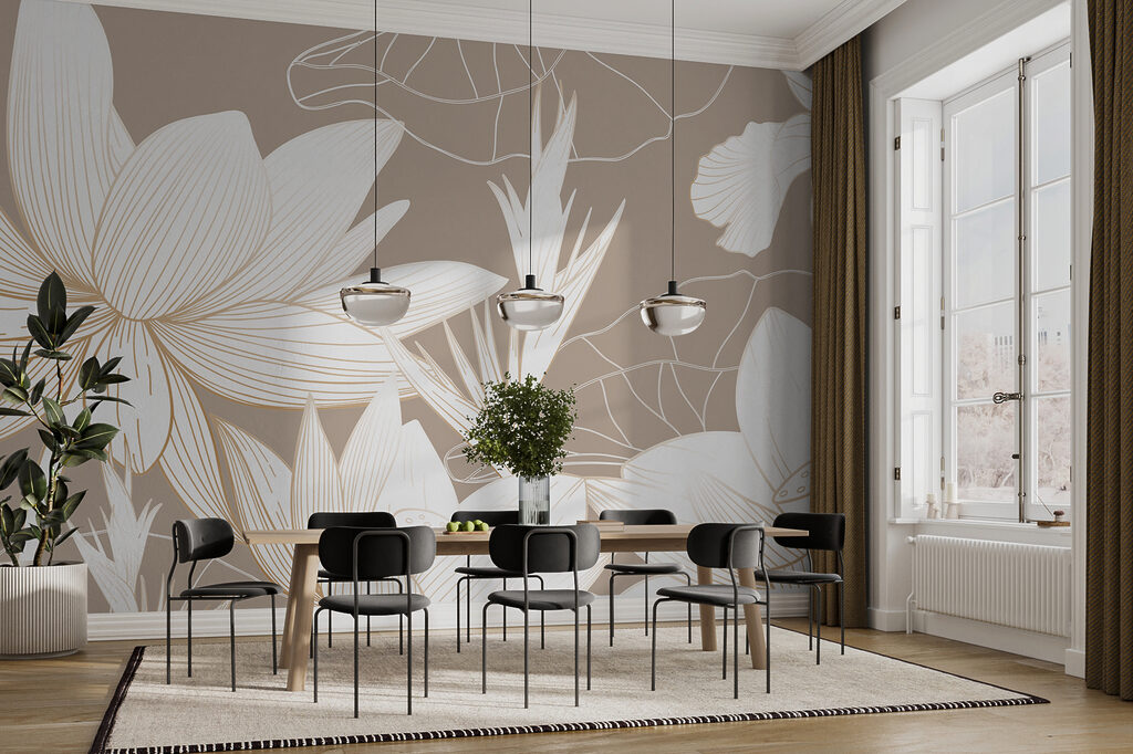 Bloemen in fijne lijntekeningen — interieur 2
