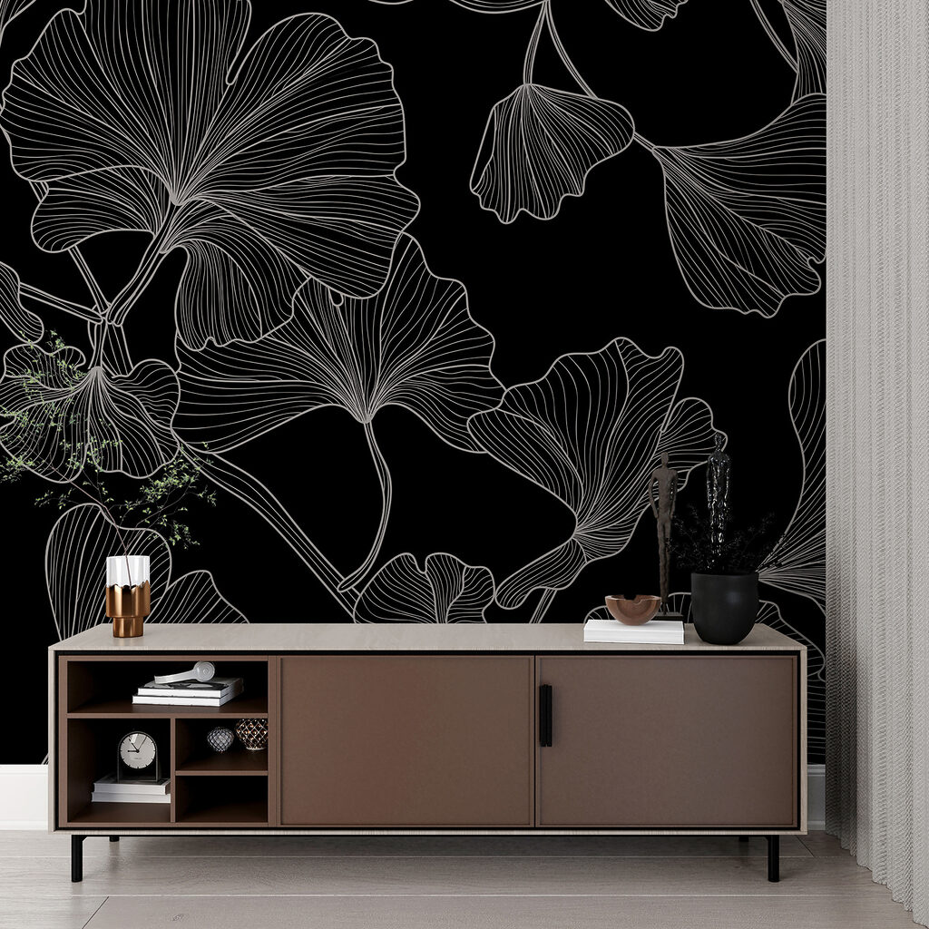 Waaiervormig blad in contouren — interieur 1