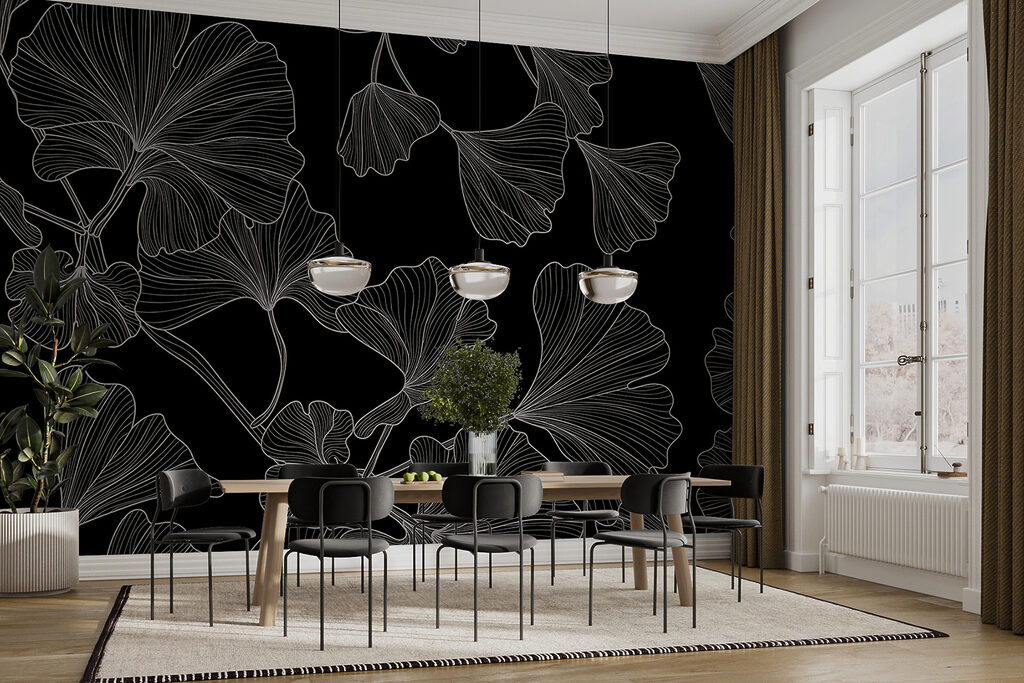 Waaiervormig blad in contouren — interieur 2