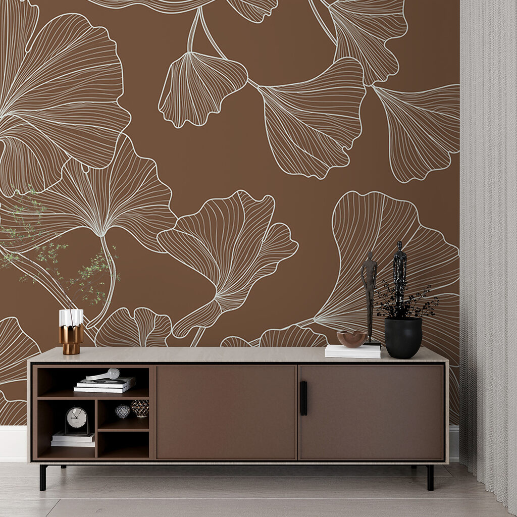 Waaiervormig blad in contouren — interieur 2
