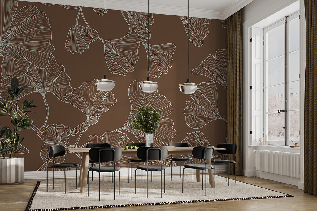 Waaiervormig blad in contouren — interieur 1
