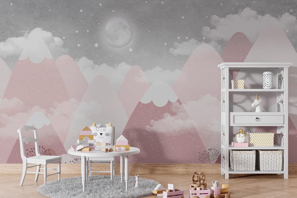 Roze bergen onder maanlicht — interieur 1