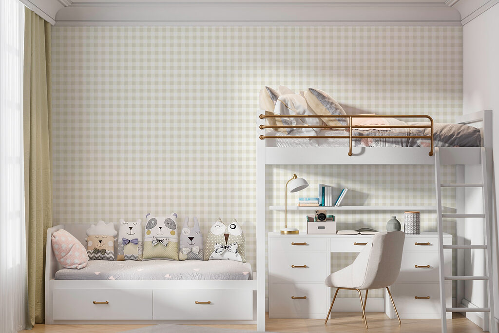 Kleine ruitjes in pasteltinten — interieur 1